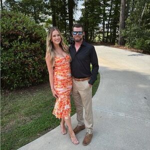 Orange Tie-Dye Midi Dress